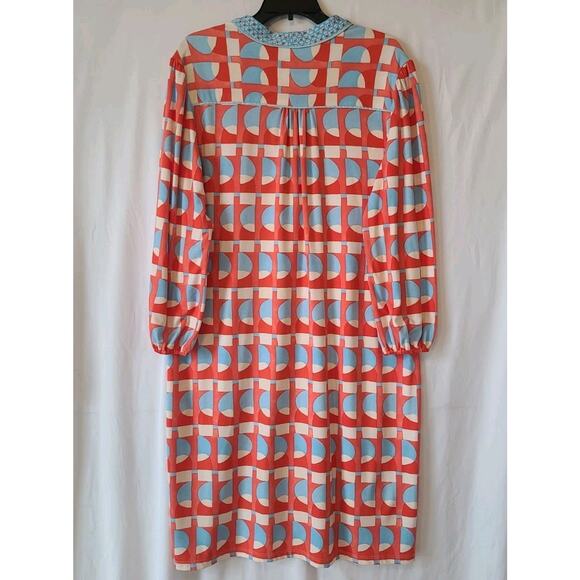 J. McLaughlin Women's Blue Red Eclipse Emer Puff Sleeve Dress XL - Picture 7 of 8